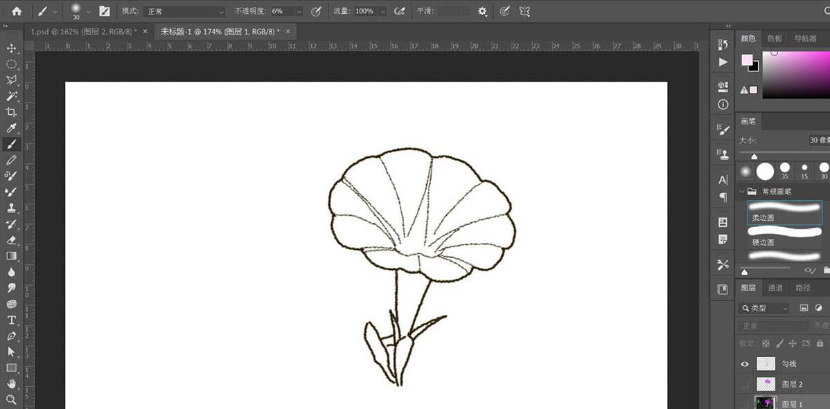 经验分享photoshop设计逼真的牵牛花插画的操作方法