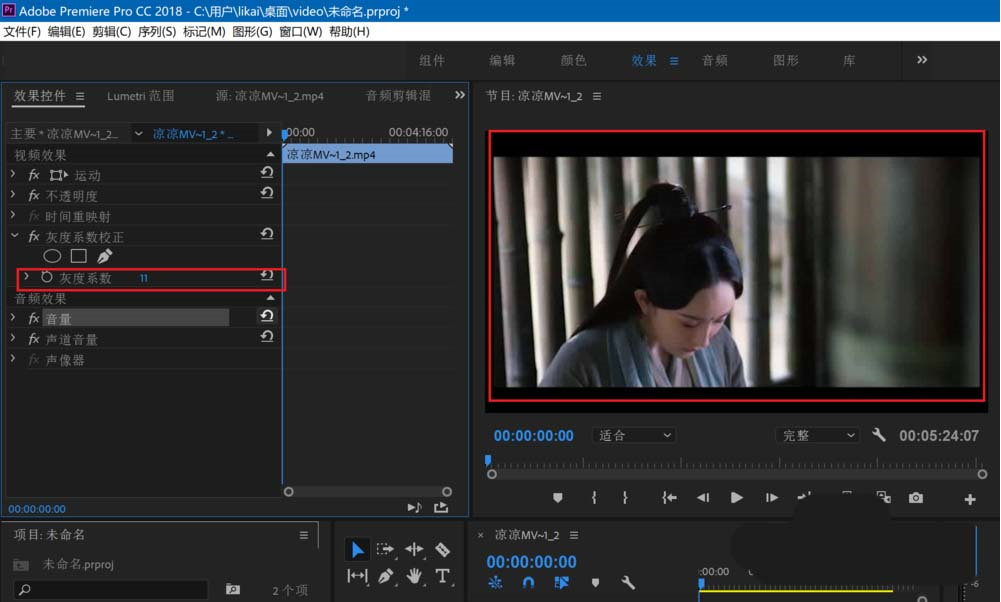 经验分享如何用Premiere2018视频校正灰度系数