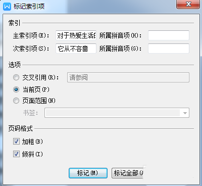 经验分享wps插入索引具体操作步骤介绍