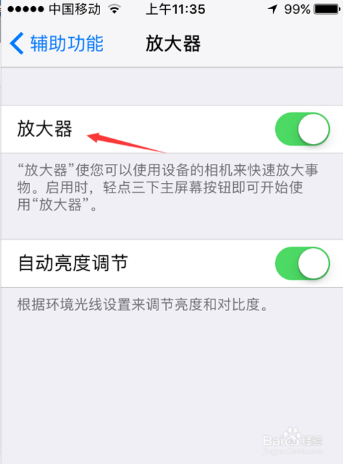 经验分享iphone5s如何打开放大器。