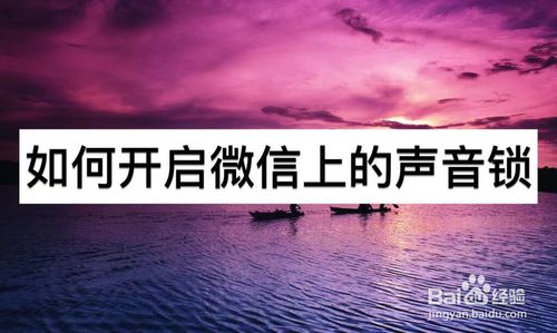 经验分享怎么打开微信上的声音锁。