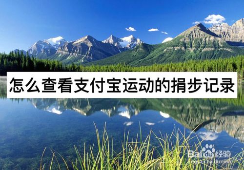 经验分享如何查看支付宝运动的捐步记录。