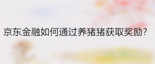 经验分享京东金融养猪猪怎么玩。