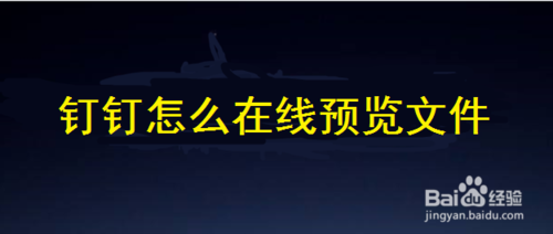 经验分享钉钉上的文件如何在线预览。