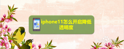 经验分享iphone11透明度在哪调。