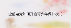 经验分享企鹅电竞青少年保护模式怎么开启。