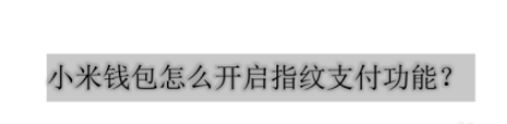 小米钱包指纹支付怎么打开