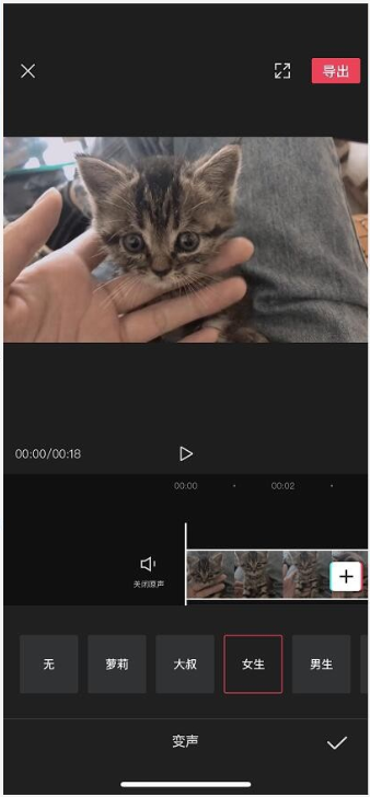 剪映视频处理之进行变声，萝莉音、御姐音随意切换