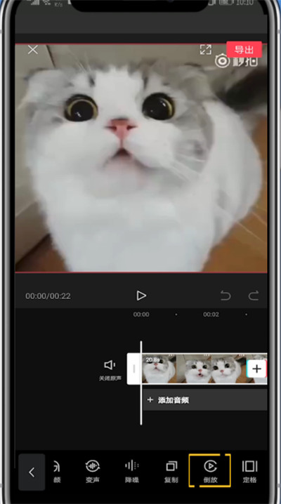 剪映中倒放视频和声音的简单方法。