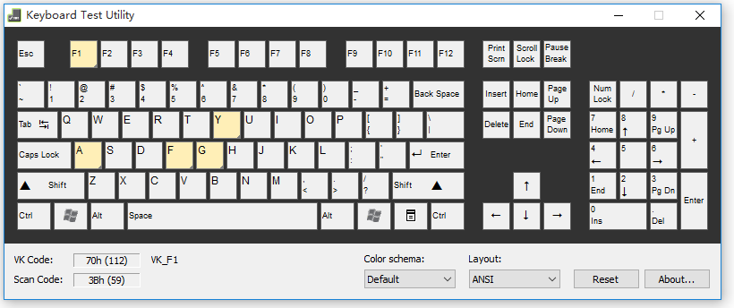 Keyboard Test Utility：电脑必备键盘测试软件，小体积、免安装