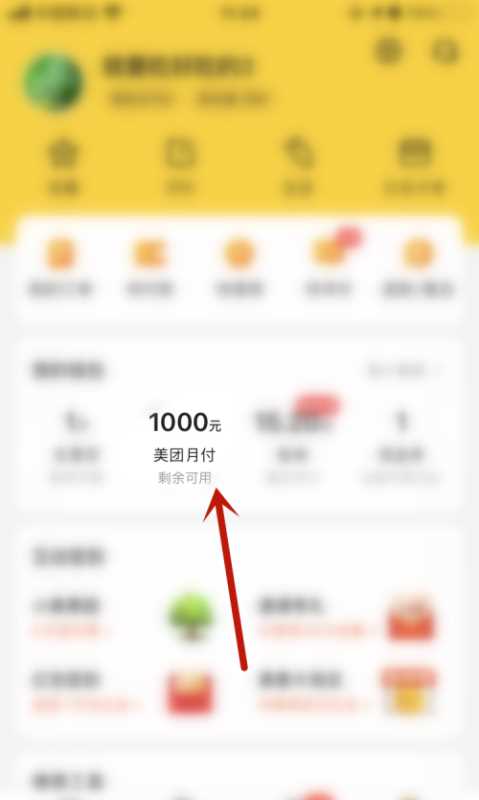 美团如何在月付中获得月符。
