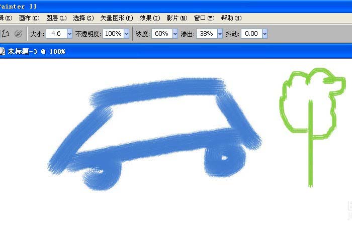 painter使用丙烯画制作水彩画的图文操作。