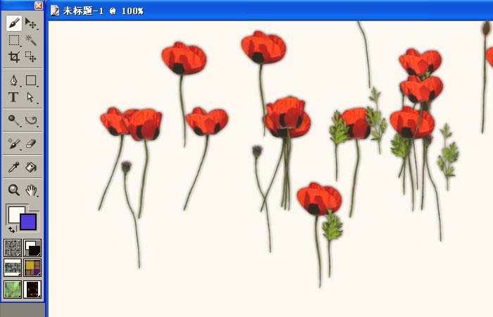 Painter制作花朵的图文操作。