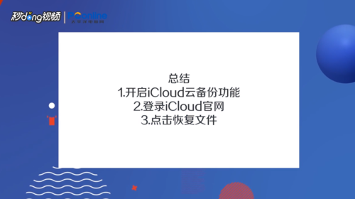 苹果iCloud照片如何恢复。