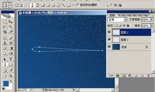 photoshop打造漫天飞舞流星雨效果的图文操作。