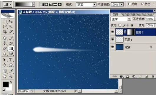 photoshop打造漫天飞舞流星雨效果的图文操作。