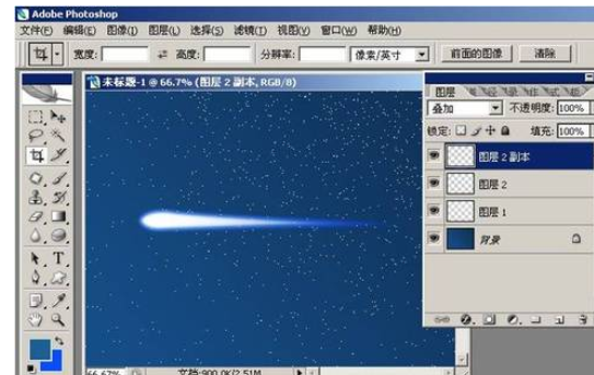 photoshop打造漫天飞舞流星雨效果的图文操作。