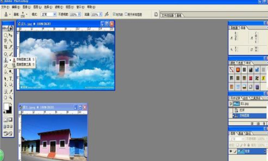 photoshop里图章工具使用操作讲解。