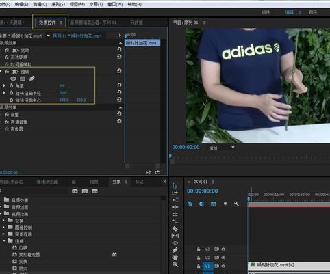 Premiere打造扭曲视频效果的操作流程。