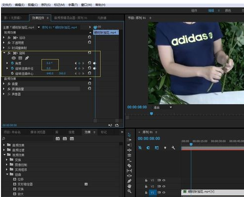 Premiere打造扭曲视频效果的操作流程。