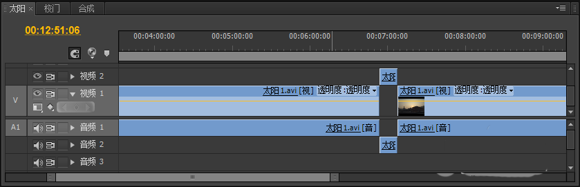 premiere中时间线放大以及缩小的操作方法。
