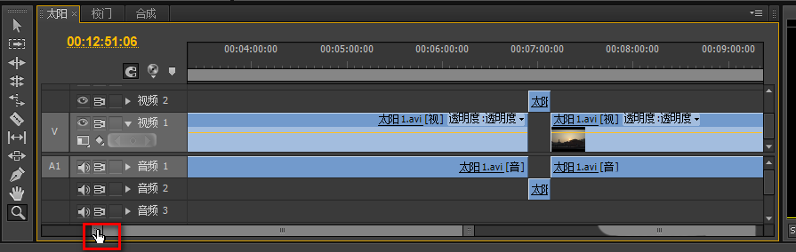 premiere中时间线放大以及缩小的操作方法。