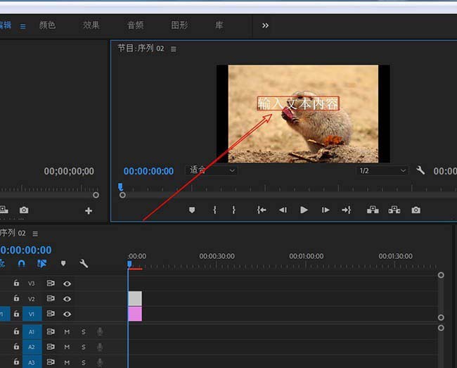 premiere创建文本图层的操作教程。