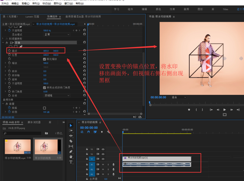 Premiere视频处理之消除水印，一共两招