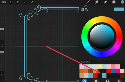 procreate如何吸取颜色添加到色卡。