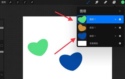 Procreate如何多选图层合并。