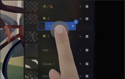 Procreate如何多选图层复制。