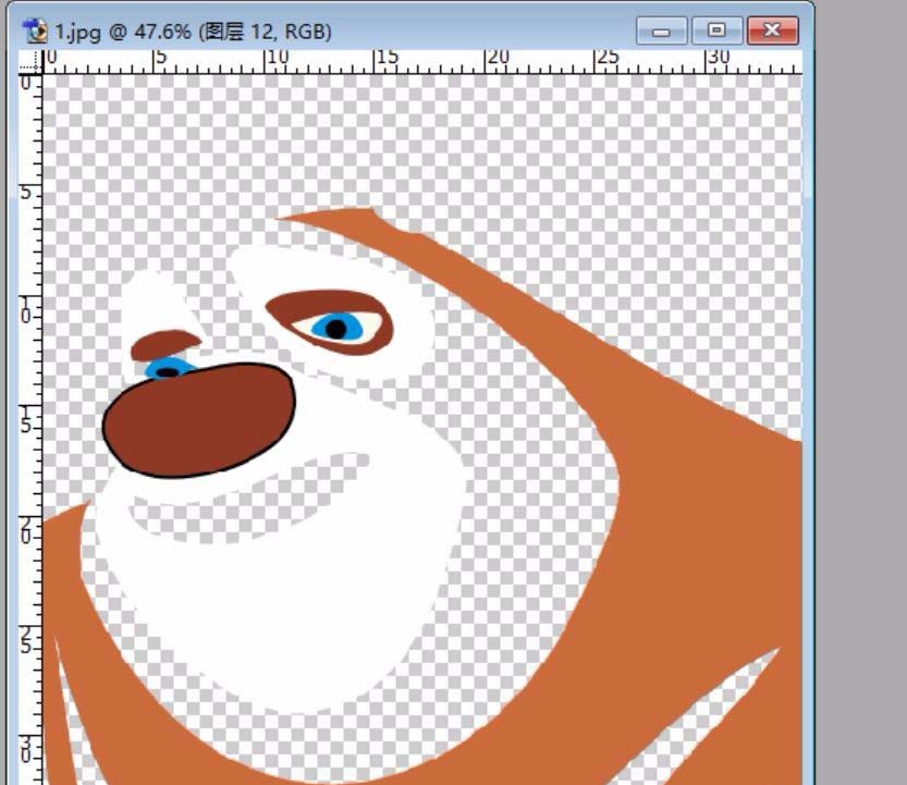 PS手绘卡通熊大的操作流程。