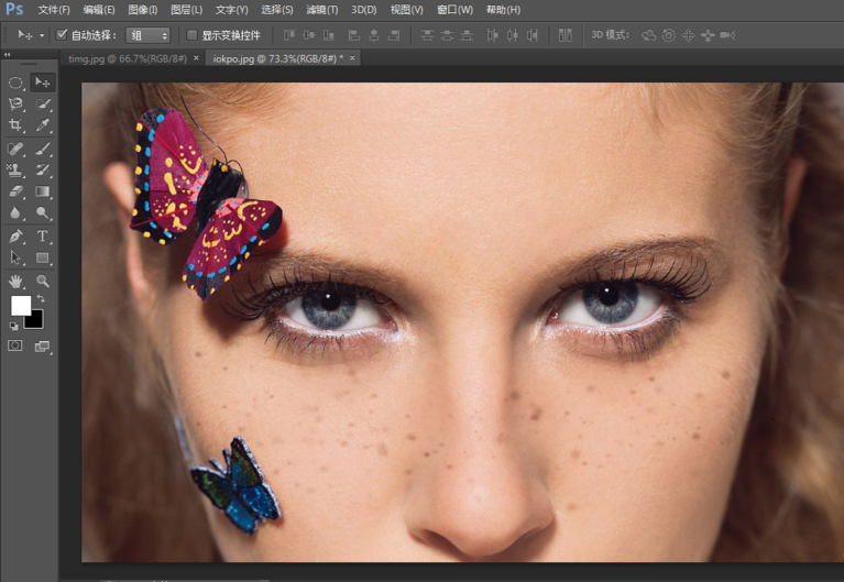 PS修图之消除皮肤斑点，可用污点修复工具