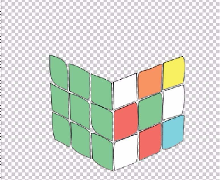 ps制作立体魔方模型的操作流程。