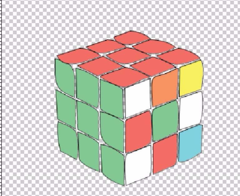 ps制作立体魔方模型的操作流程。