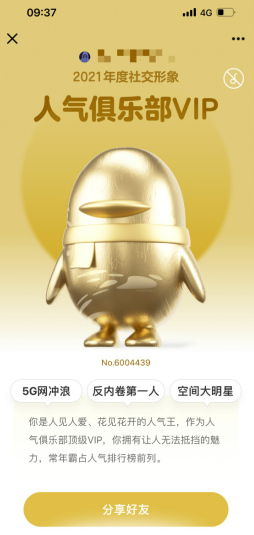 qq2021年度社交形象怎么看。