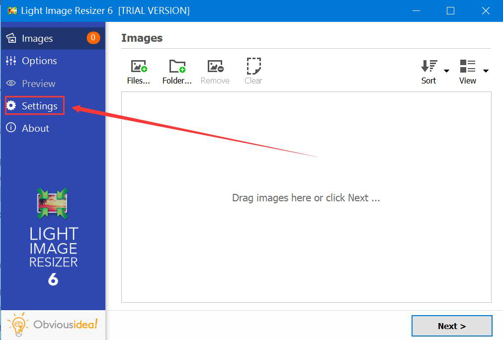 如何将 Light Image Resizer 软件语言设置为中文。
