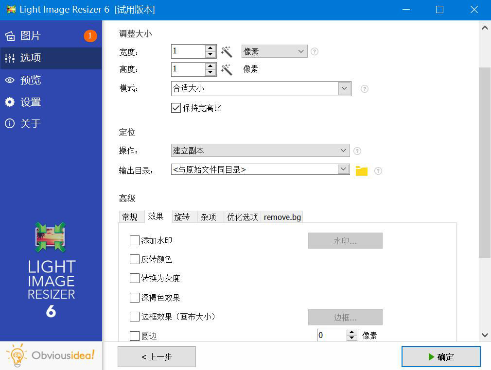 如何将 Light Image Resizer 软件语言设置为中文。
