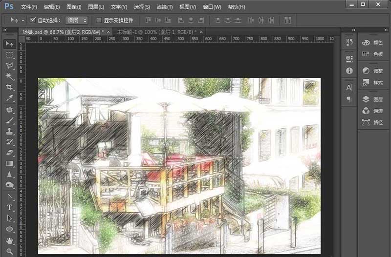 如何让彩色照片呈现手绘效果