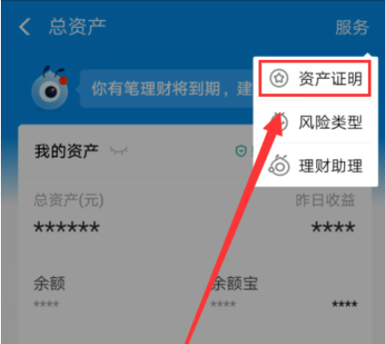 如何通过支付宝开具资产证明
