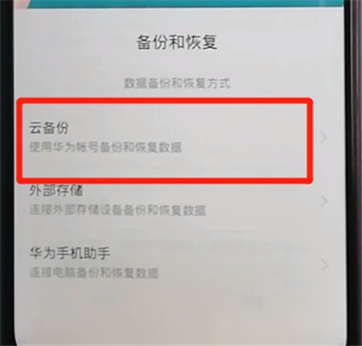 荣耀9x中进行备份的操作教程。