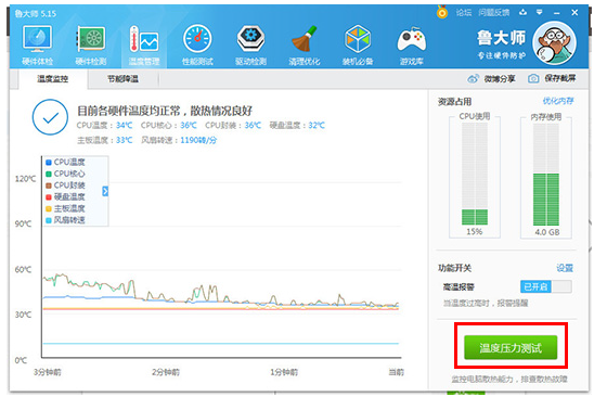 启用鲁大师烤机功能，及时发现硬件故障并修复