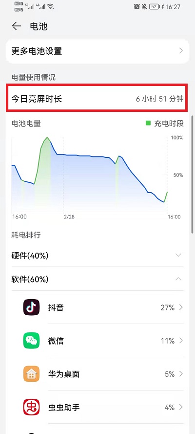 荣耀手机使用时间在什么地方查看。