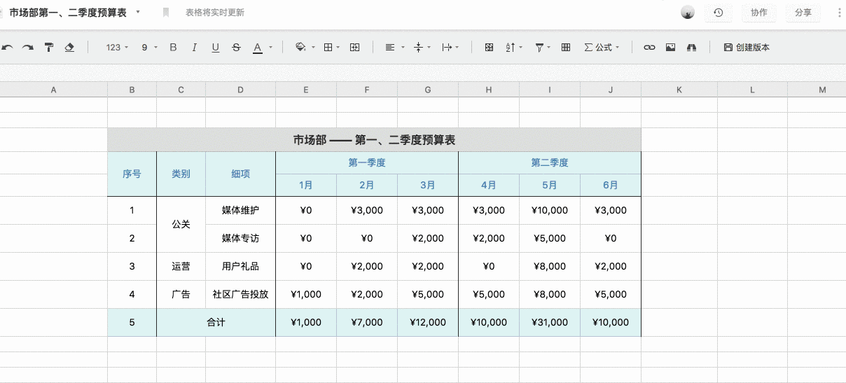 石墨文档表格主要功能详解,动图操作更清晰。