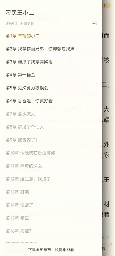 书旗小说如何查看章节列表。