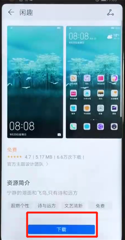 说说6荣耀v20更换主题的操作教程。