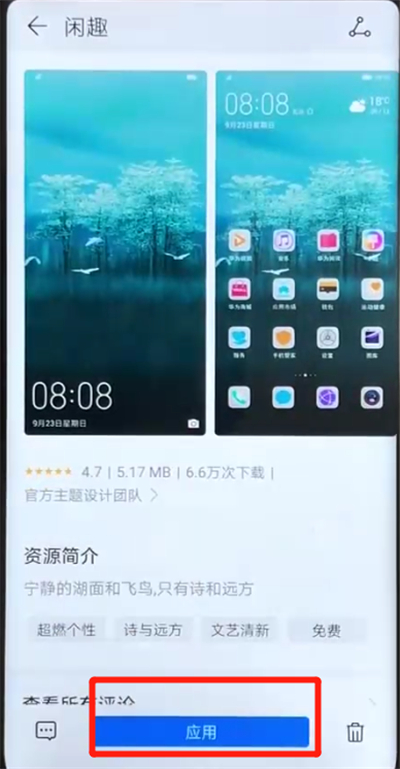 说说6荣耀v20更换主题的操作教程。