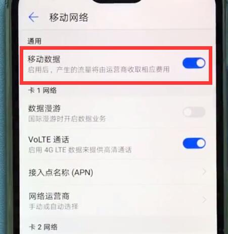 华为nova3e中打开流量的具体使用方法截图