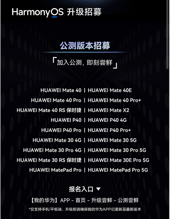 说说6HarmonyOS2.0适应内测设备如何报名。
