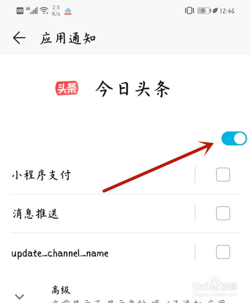 说说6今日头条如何打开应用通知。
